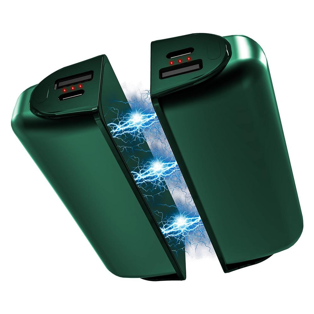10000 mAh Green Split-Magnetic Hand Warmers Portable Power Bank (2-Pack)