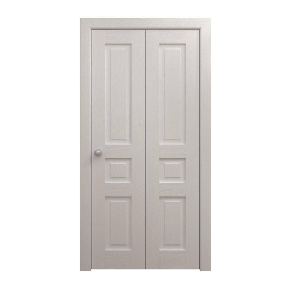 Assemble Required 56 in. x 84 in. Painted White Oak Solid Wood Bi-Fold Doors with Hardware price history on PriceWatchPro