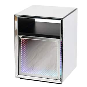 Modern LED Nightstand with 1-Drawer and Open Shelf 21.65 in. H x 15.75 in. W x 16.54 in. D