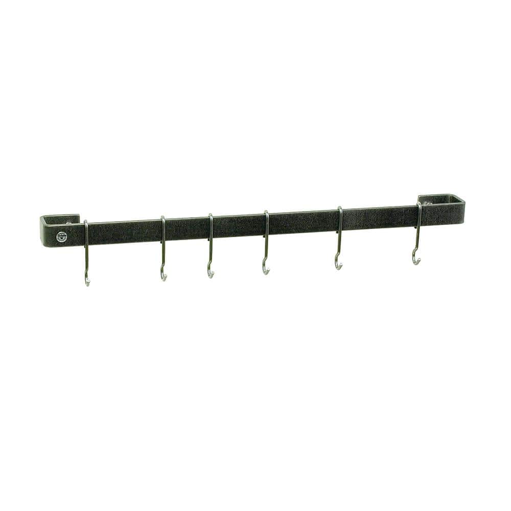 Enclume Handcrafted 18 in. Hammered Steel Wall Rack Utensil Bar with  6-Hooks WR0 HS The Home Depot