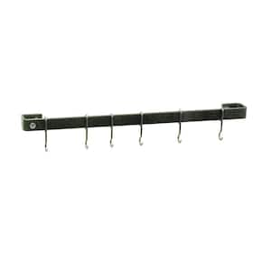 Handcrafted 18 in. Hammered Steel Wall Rack Utensil Bar with 6-Hooks