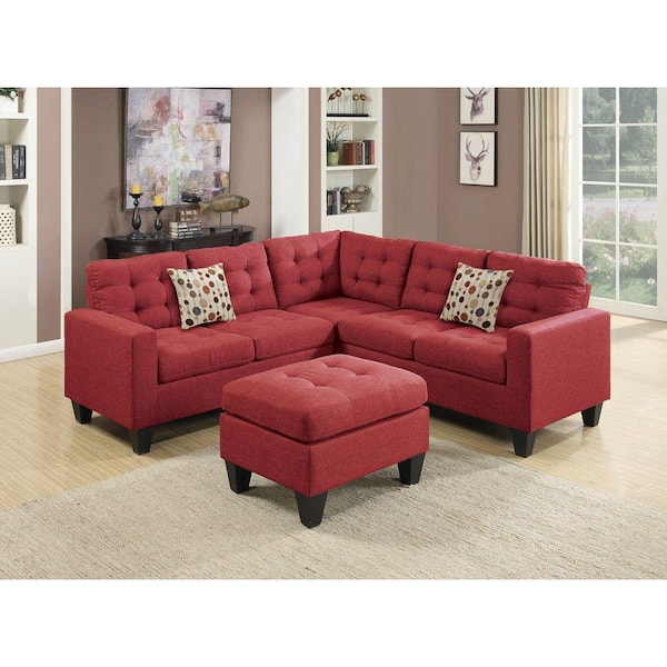 Red Sectional Sofa With Ottoman | Cabinets Matttroy