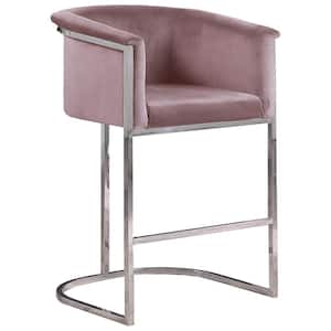 Lexie 36 in. H Pink/Silver Bar Stools (Set of 2)