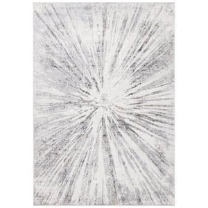 Amelia Gray/Gold 8 ft. x 10 ft. Distressed Abstract Area Rug
