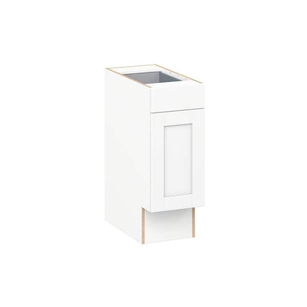 Milton 12 in W x 24 in D x 32.5 in. H Assembled Shaker Accessible ADA Base Kitchen Cabinet in Bright White with Drawer