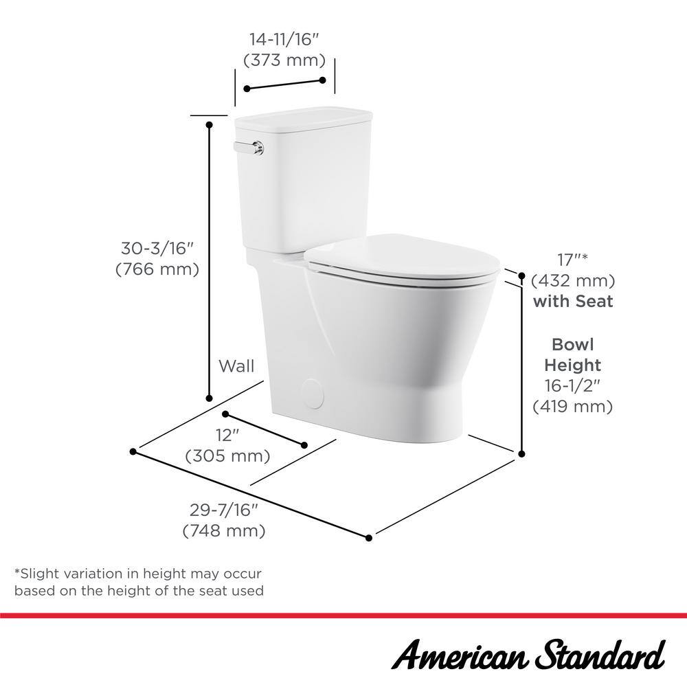White Elongated High Efficiency Two-Piece Toilet with Seat