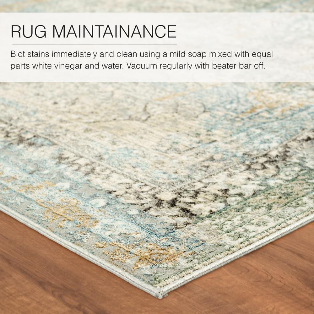 Melo Washable Gray Wool-Synthetic Blend 10' x 14' Area Rug