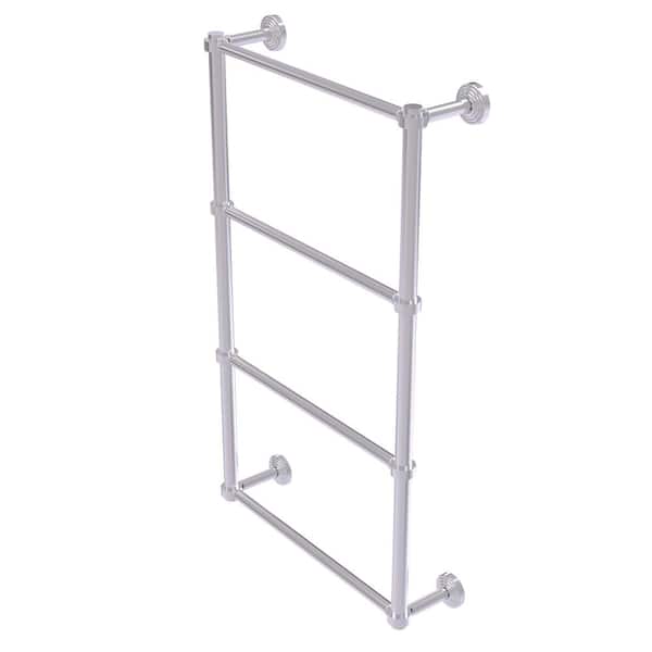 Allied Brass Waverly Place Collection 30 in. Wall Mounted 4 Tier Ladder Towel Bar with Dotted Detail in Satin Chrome