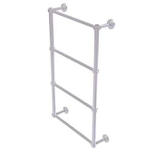 Waverly Place Collection 36 in. Wall Mounted 4 Tier Ladder Towel Bar with Dotted Detail in Satin Chrome