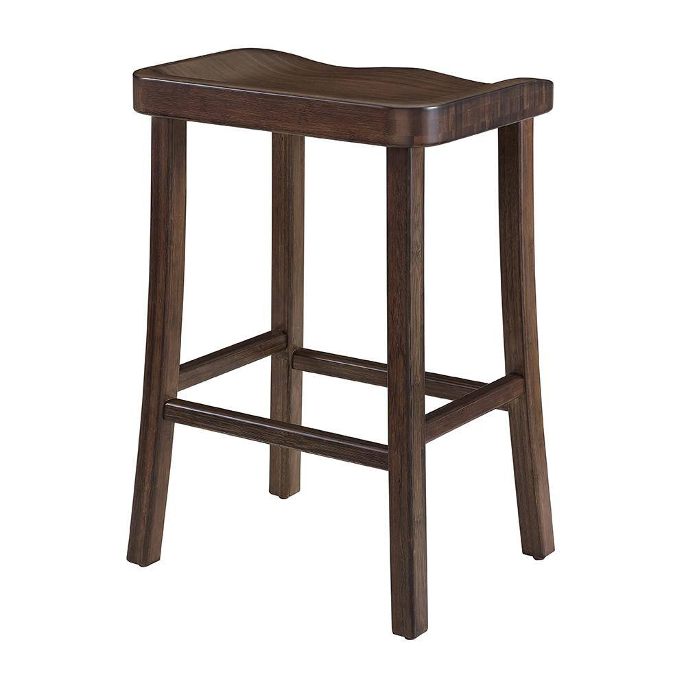 Elegant Black Walnut Backless Counter Stool, 18"x26"