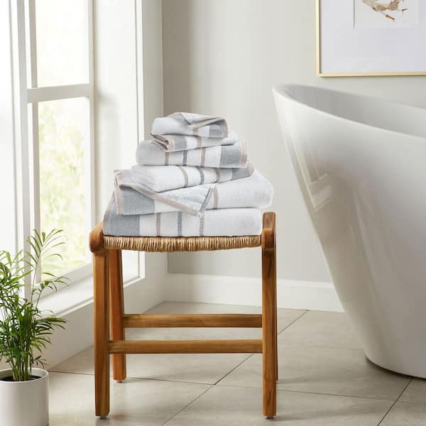 Glacier Grey / Cappuccino Premium Cotton 6-Pack Decorative Towel Set