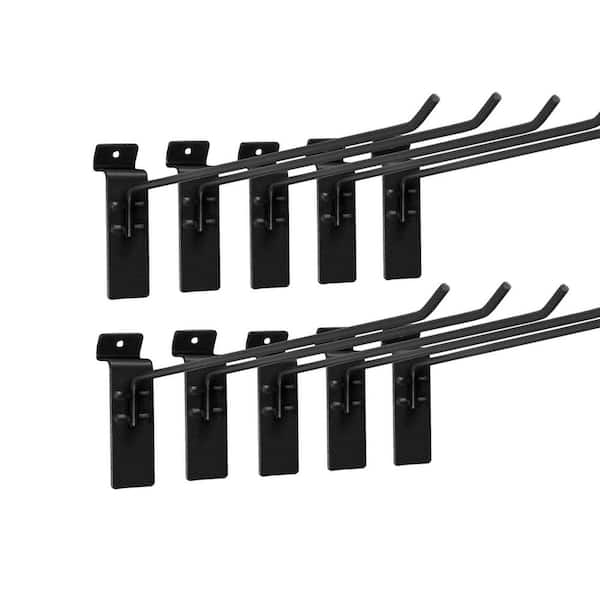 15 lb. Load Capacity Stealth 10 in. Single Hook in Black (10-Pack)