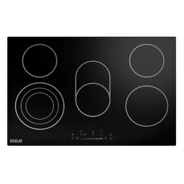 30 in. Sterling Collection Drop-In Electric Ceramic Glass Cooktop, 5 Burners, Triple Zone Element, Sync Burner, Black