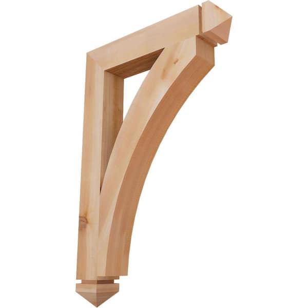 Ekena Millwork 3.5 in. x 36 in. x 24 in. Western Red Cedar Thorton Arts and Crafts Smooth Bracket