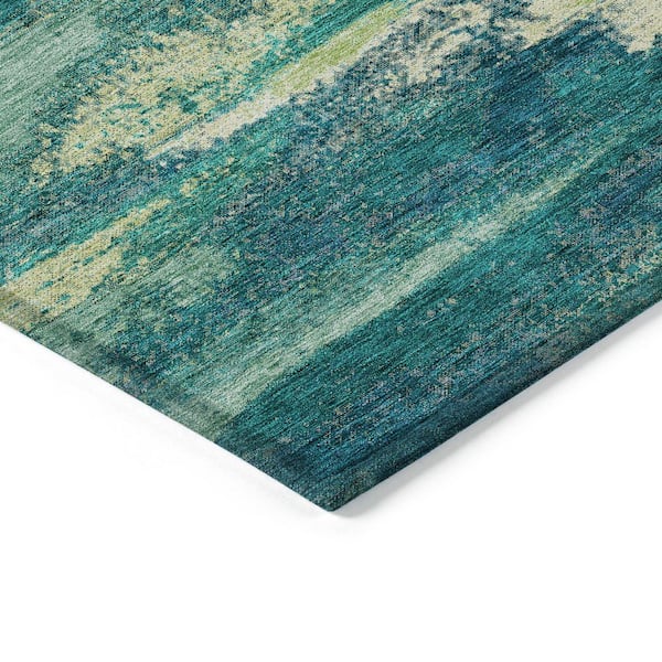 Chantille Machine Washable Indoor/Outdoor Abstract ACN942 Emerald 1 ft. 8 in. x 2 ft. 6 in. Area Rug