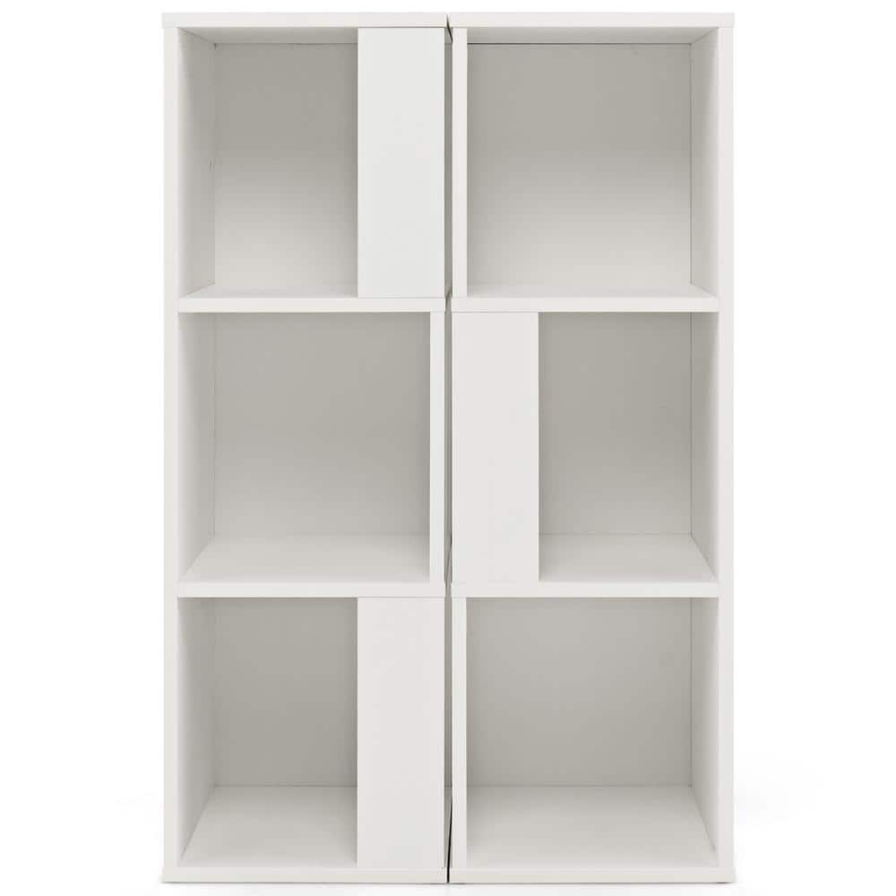 Costway 13 in. Wide x 39.5 in. H White 2 Pieces 3-tier Wood