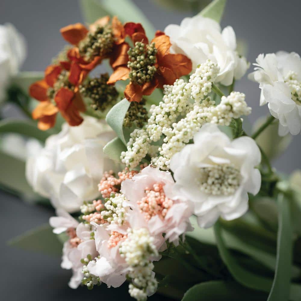 16.5" White and Green Artificial Eucalyptus Floral Wreath