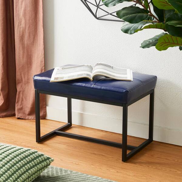 Have a question about Glitzhome Modern Navy Blue Thick Leatherette