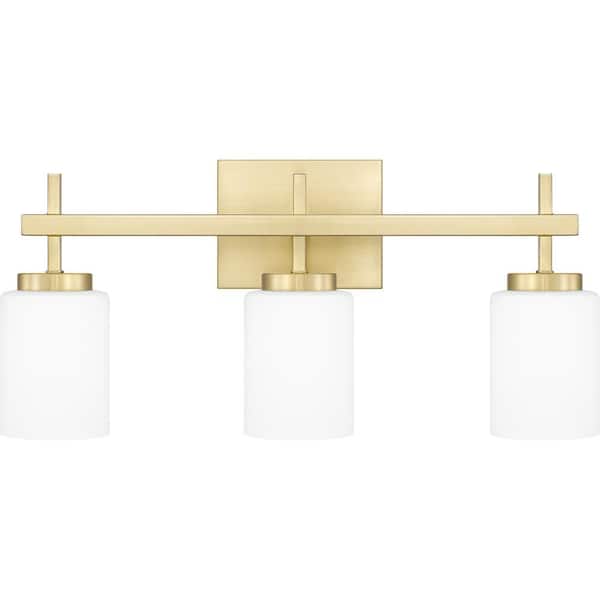 Quoizel Wilburn 22 in. 3-Light Satin Brass LED Vanity Light