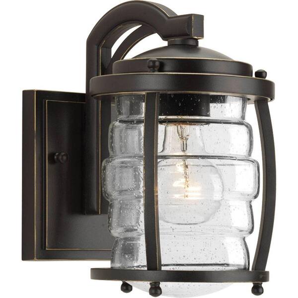 Progress Lighting Signal Bay Collection 1-Light Oil Rubbed Bronze 9.25 in. Outdoor Wall Lantern Sconce