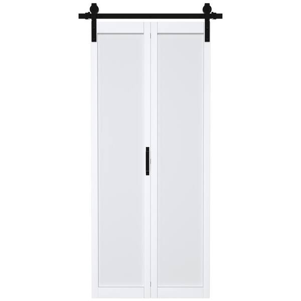 ARK DESIGN 36 in. x 84 in. Paneled 1Lite Solid Core White Finished MDF