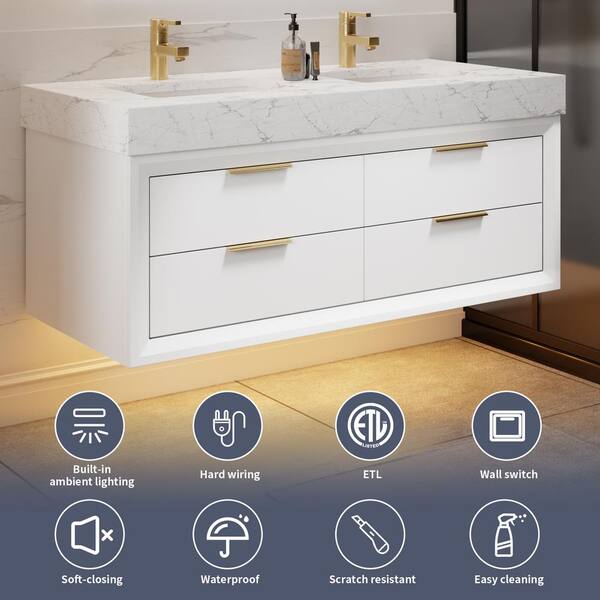 James Martin Vanities Addison 14.9-in x 10.6-in x 14.9-in Glossy White Soft Close Bathroom Wall Cabinet