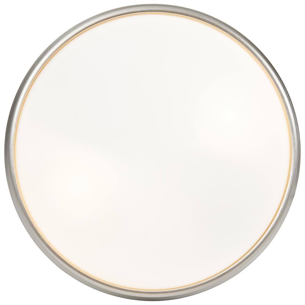 Brushed Steel and Glass 10.5" Flush Mount Light