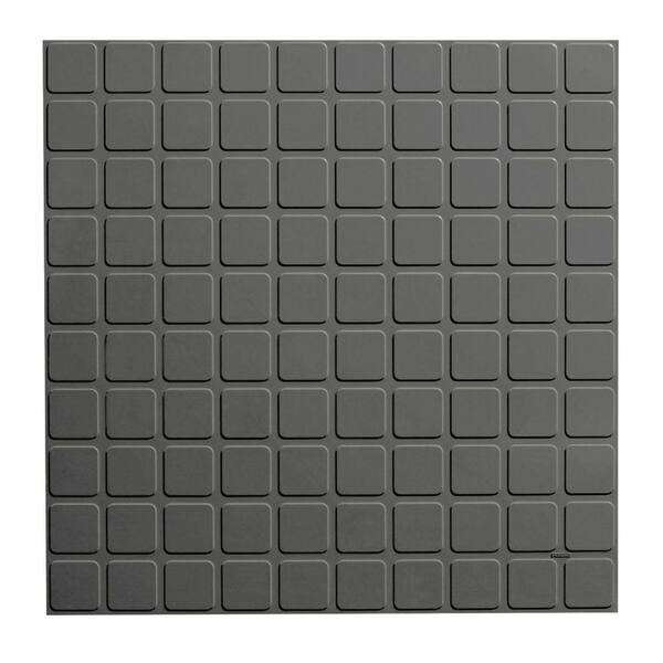ROPPE Square Profile 19.69 in. x 19.69 in. Charcoal Rubber Tile