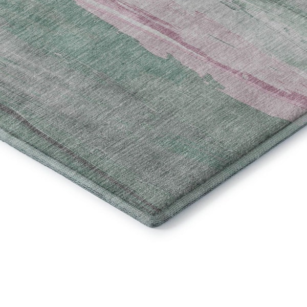 Mayfield Premium Machine Washable Abstract AMF1845 Sage 5 ft. x 7 ft. 6 in. Area Rug
