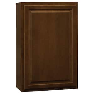 Hampton 24 in. W x 12 in. D x 36 in. H Assembled Wall Kitchen Cabinet in Cognac