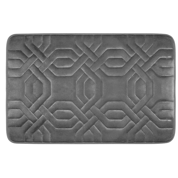 BounceComfort Chain Ring Dark Gray 20 in. x 32 in. Memory Foam Bath Mat