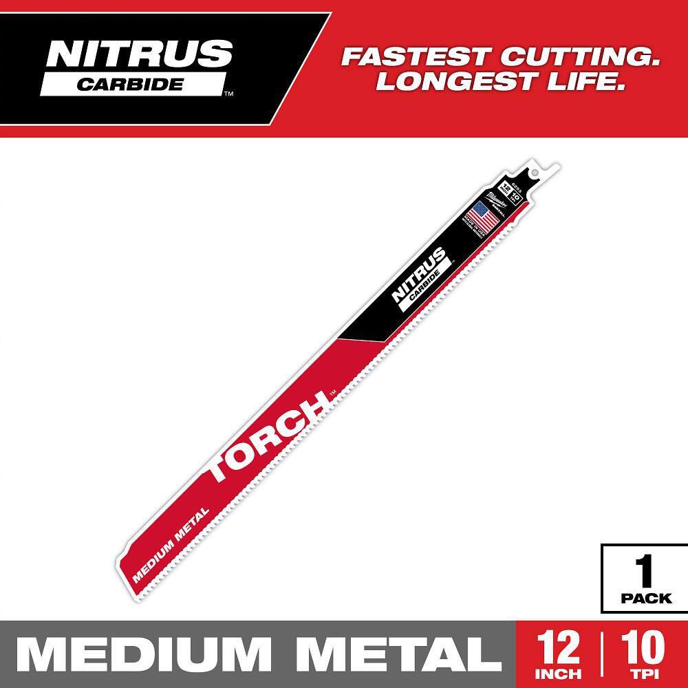 12 in. 10 TPI TORCH Nitrus Carbide Teeth Medium Metal Cutting SAWZALL Reciprocating Saw Blade price history on PriceWatchPro