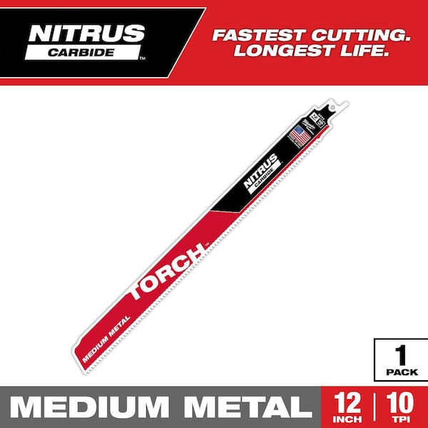 12 in. 10 TPI TORCH Nitrus Carbide Teeth Medium Metal Cutting SAWZALL Reciprocating Saw Blade