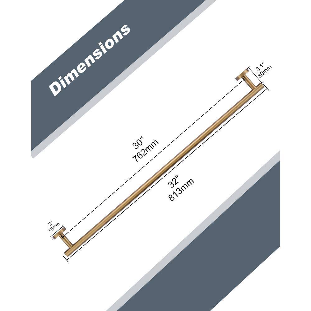 Brushed Gold Stainless Steel 32" Wall Mounted Double Towel Bar