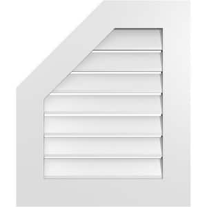 22 in. x 26 in. Octagonal Surface Mount PVC Gable Vent: Functional with Standard Frame