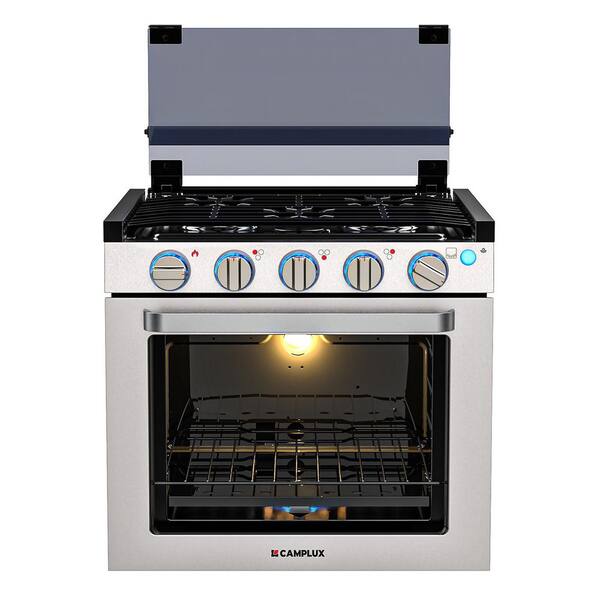 21 in. 1.8 cu. ft. RV Propane Gas Range with Convection Oven and 3-Burners in Stainless Steel in Silver