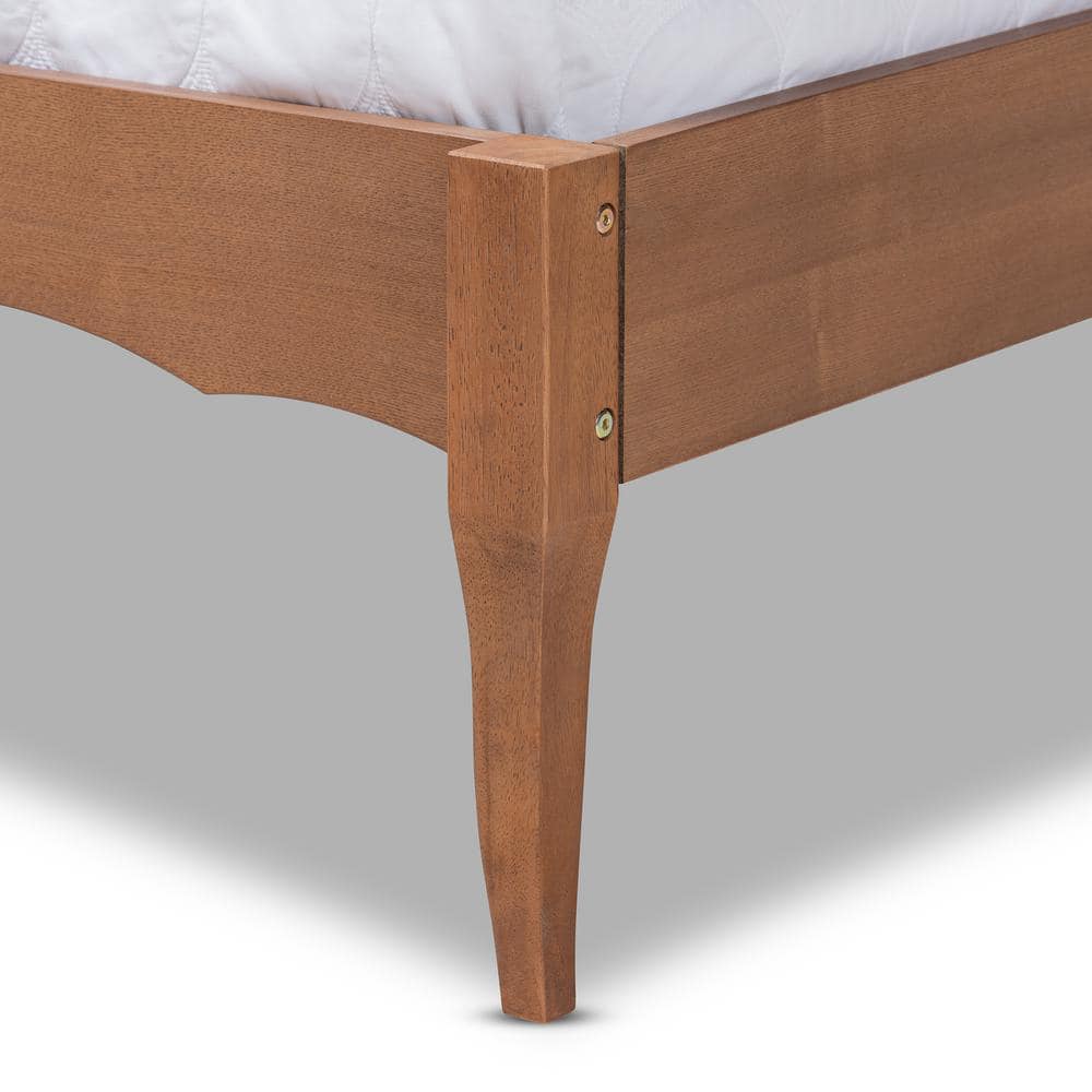 Marieke Vintage Chic Walnut Brown Queen Bed with Woven Rattan Headboard