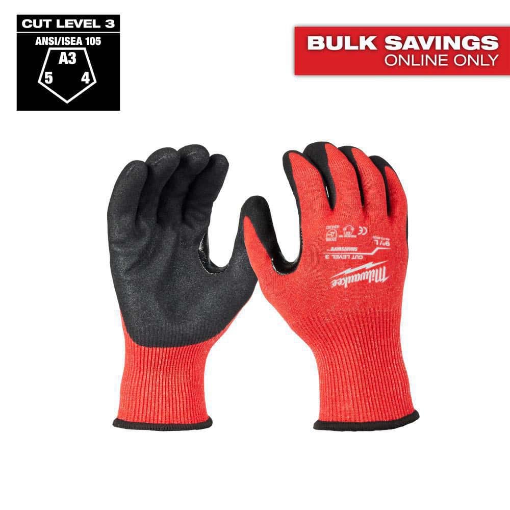 Large Red Level 3 Cut Resistant Nitrile Dipped Gloves (144-Pack) price history on PriceWatchPro