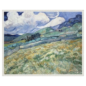 Van Gogh Landscapes with Clouds II by Vincent van Gogh 28 in. W x 23 in. H. Canvas Wall Art Print Framed in White