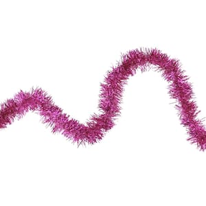 50 ft. Unlit Traditional Artificial Garland, Shiny Pink