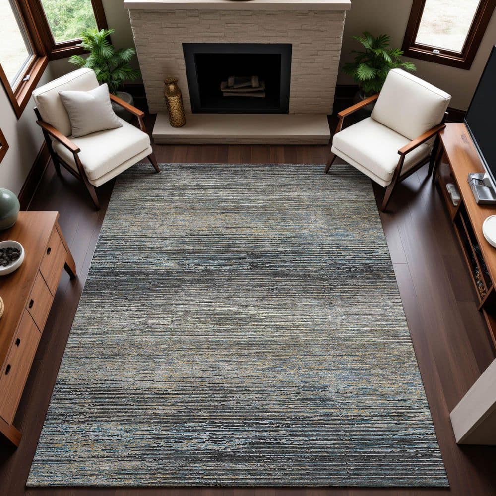 Mayfield Premium Machine Washable Abstract AMF1264 Granite 8 ft. x 10 ft. Area Rug price history on PriceWatchPro