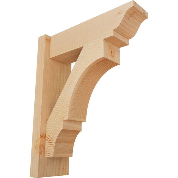 Ekena Millwork 6 in. x 20 in. x 16 in. Douglas Fir Balboa Traditional Smooth Outlooker