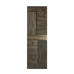 S Series 24 in. x 84 in. Carbon Gray Finish Knotty Pine Wood Barn Door Slab