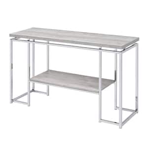 Chafik 79 in. Marble Top Top and White 33 Rectangle Wood Console Table with Metal Frame