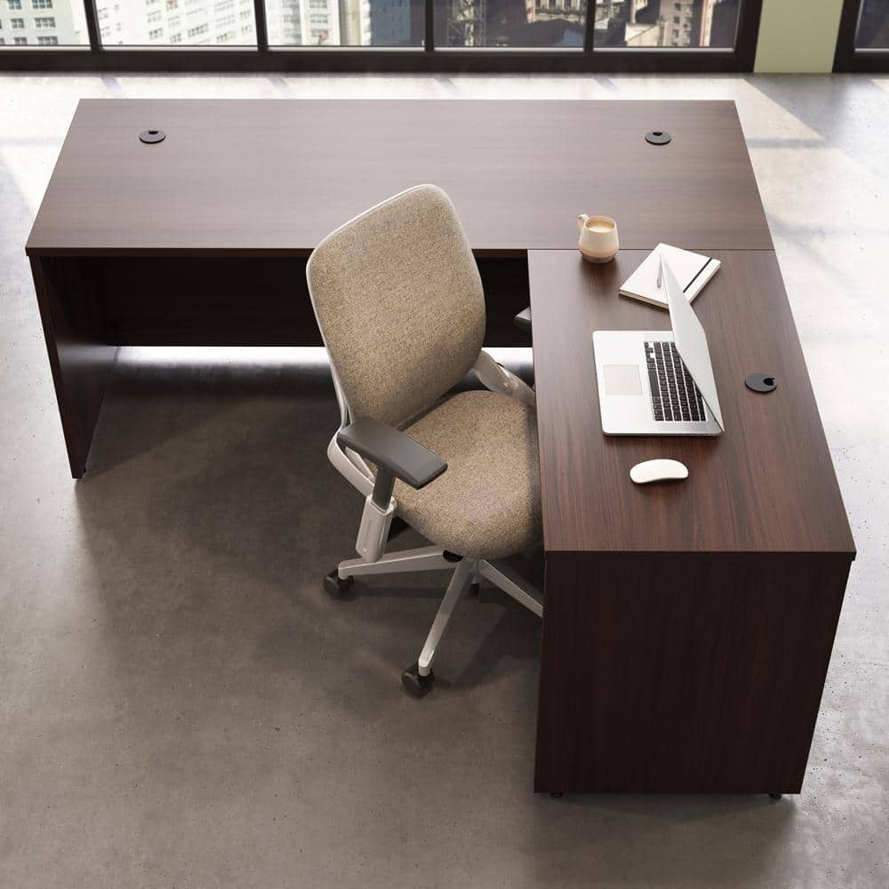Noble Elm Executive Corner Desk with Melamine Top