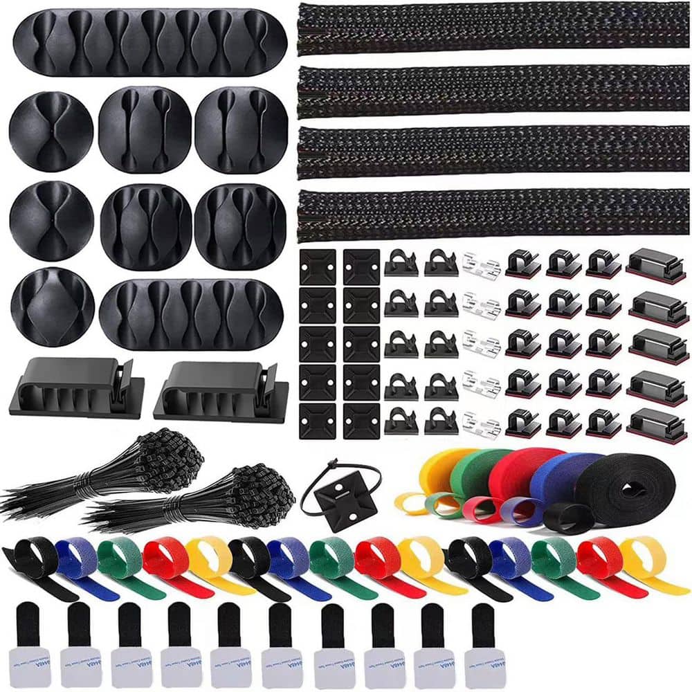 Cable Management Kit 300 Pieces with 4 Cable Sleeves 35 Clips 11 Cord Holders 20 Organizer Straps 200 Ties 20 Mounts price history on PriceWatchPro