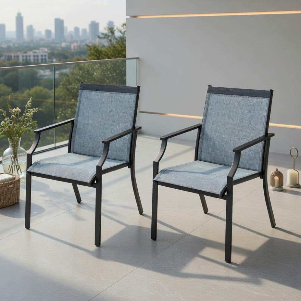 2-Pack Large Outdoor Dining Chairs – Breathable Mesh Seat, Rust-Resistant Metal Frame, Ergonomic Design for Patio, Deck price history on PriceWatchPro