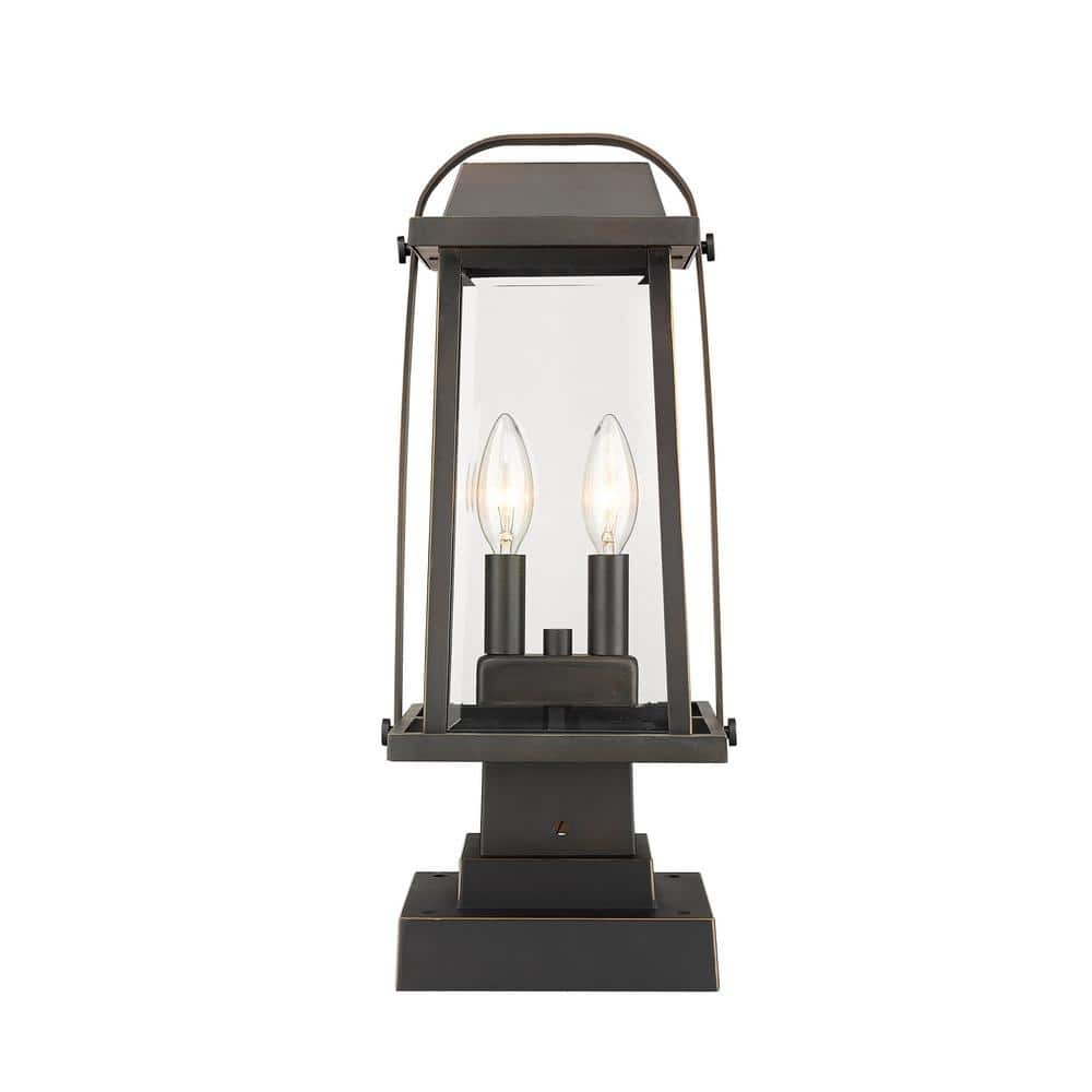 Millworks 17 .75 in 2 Light Bronze Outdoor Aluminum Hardwired Weather Resis