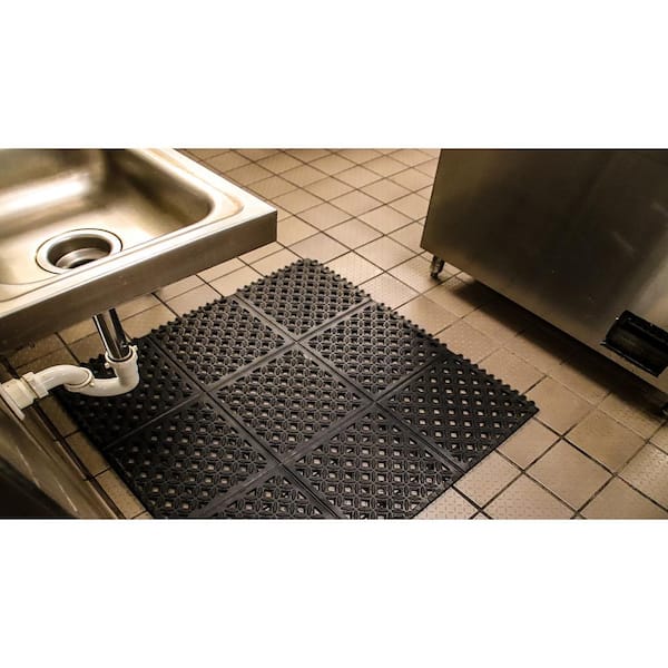 A1HC 35.43 in. x 35.43 in. Anti Fatigue Rubber Restaurant/Kitchen