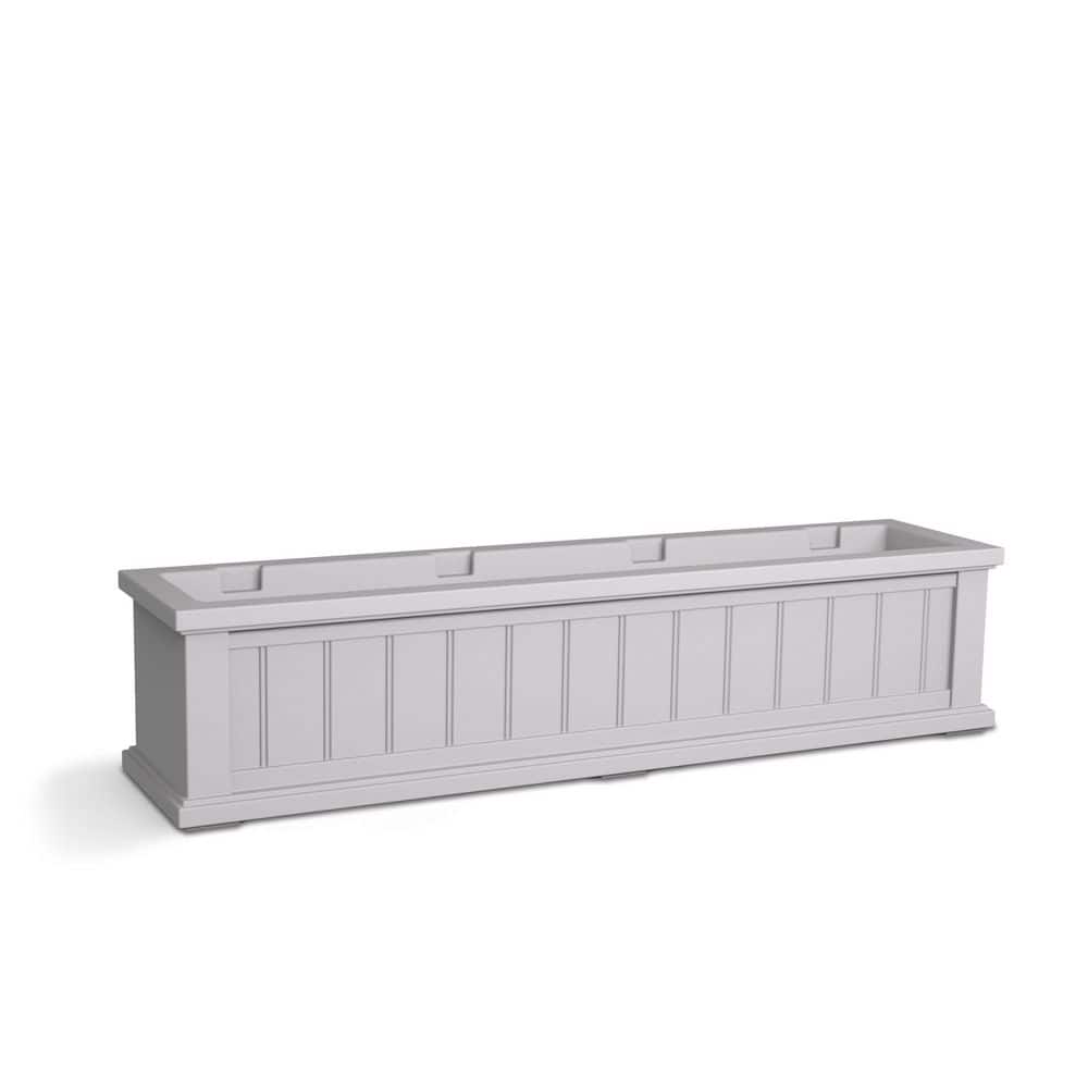 Cape Cod 48" White Polyethylene Self-Watering Window Box Planter